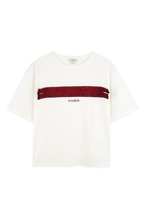 white cotton tshirt LANVIN KIDS | N30287N89